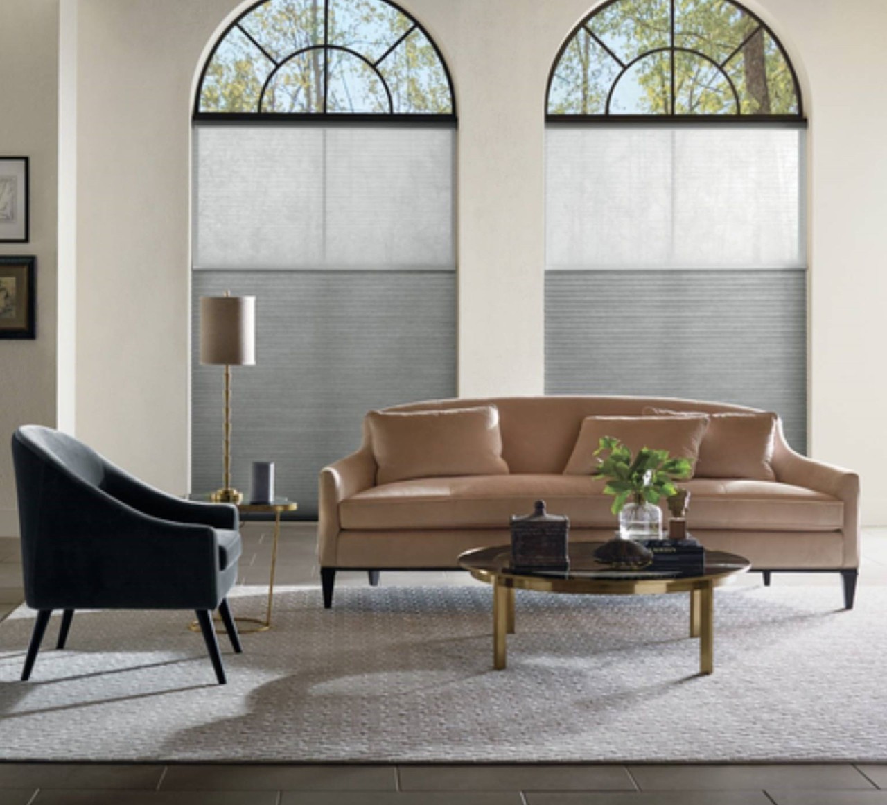 Hunter Douglas Cellular Shades in a living room near Roseburg, OR
